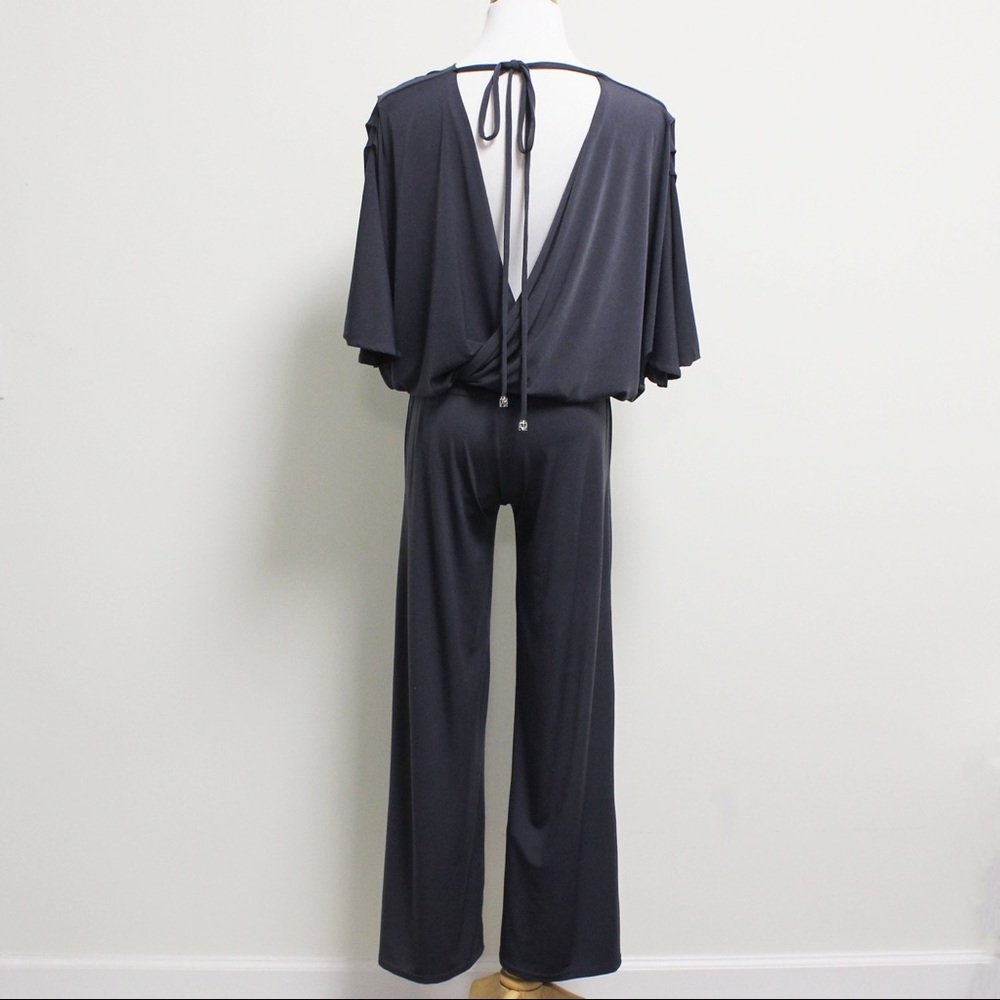 Julian Chang Jumpsuit Gunmetal Gray Dolman V Neck - Picture 5 of 8